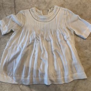 White slowly short sleeve blouse